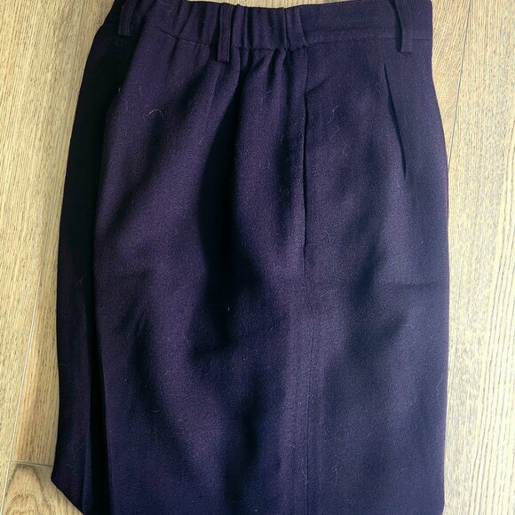 Vintage Liz Claiborne pure wool deep wine purple pleated tailored trousers 10 - Picture 2 of 3